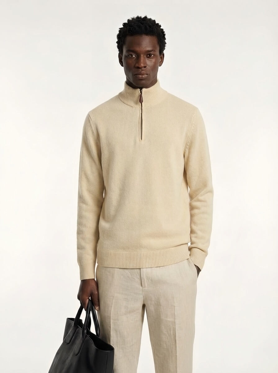 The Maren Cashmere Quarter Zip