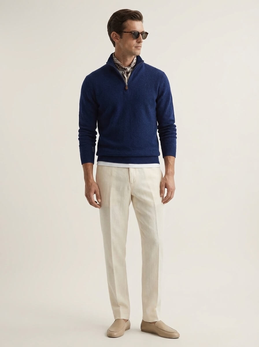 The Maren Cashmere Quarter Zip