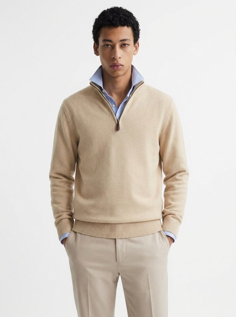 The Maren Cashmere Quarter Zip