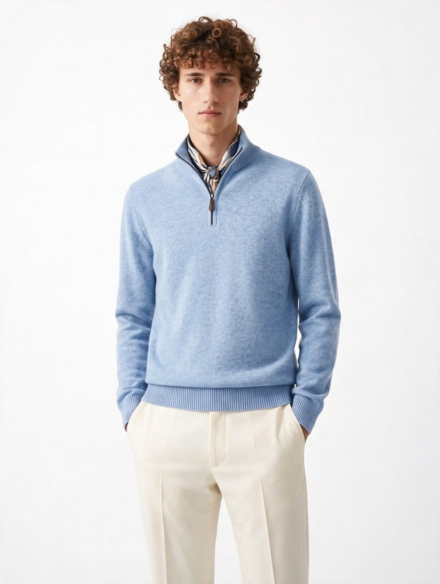 The Maren Cashmere Quarter Zip