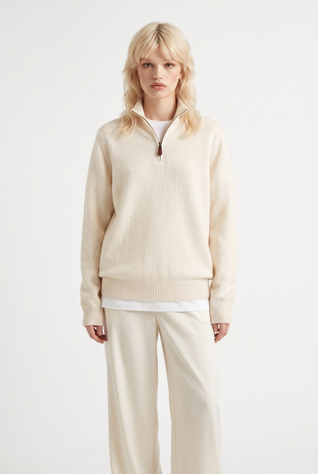 The Maren Cashmere Quarter Zip